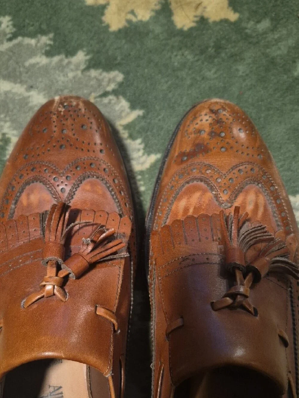 Allen Edmonds Tan Leather Tassel Wingtip Loafers